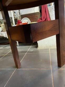 Round Dining Table -Aurora Izegem Model 4001 Belgium Scandinavian In Rio Rosewood + Extension -Room Fold Zone 9323b400 6a6e 469f 96a8 db5f4789b946