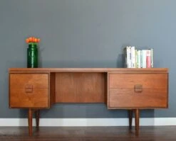 Mid Century Kofod Larsen For G Plan Danish Teak Desk -Room Fold Zone 970b8064 32ff 4822 bc72 cfec08664410