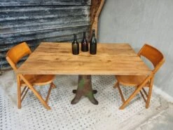 Old Table Dining Table Cast Iron With Beech Wood 80x135 Cm -Room Fold Zone 97ab9abe 1c4a 45b3 adc9 90f58c4201bc