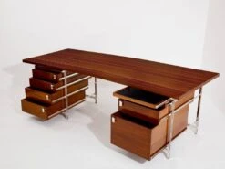 Jules Wabbes Curved Mahogany And Jatoba Desk 1958 -Room Fold Zone 9dd11964 ff28 49e3 80aa 340df8546e7b