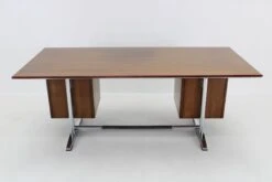 1950s Gio Ponti Large Executive Desk For RIMA Padova In Walnut Finish, Italy
