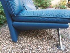 Nicoletti Home Leather Chaise Longue And Footrest Made In Italy Royal Blue -Room Fold Zone 9fa8851a f71b 4784 921b 597a095fdc5a