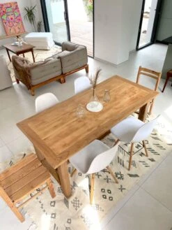 Vintage Brutalist Solid Wood Farm Table -Room Fold Zone a0ebebe3 e71d 4758 a6d2 27911875a4a6