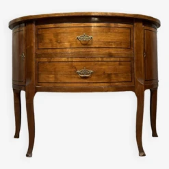 Magnificent Louis XV / Louis XVI Transition Style Half-moon Chest Of Drawers In Mahogany Inlaid With Fillets -Room Fold Zone a18e8c91 5845 4de9 aeb2 93bf82222aa7