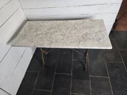 Old Bistro Table With Marble Top, 119cm L -Room Fold Zone a946d204 d7e4 4e7c b60a e9171417355a