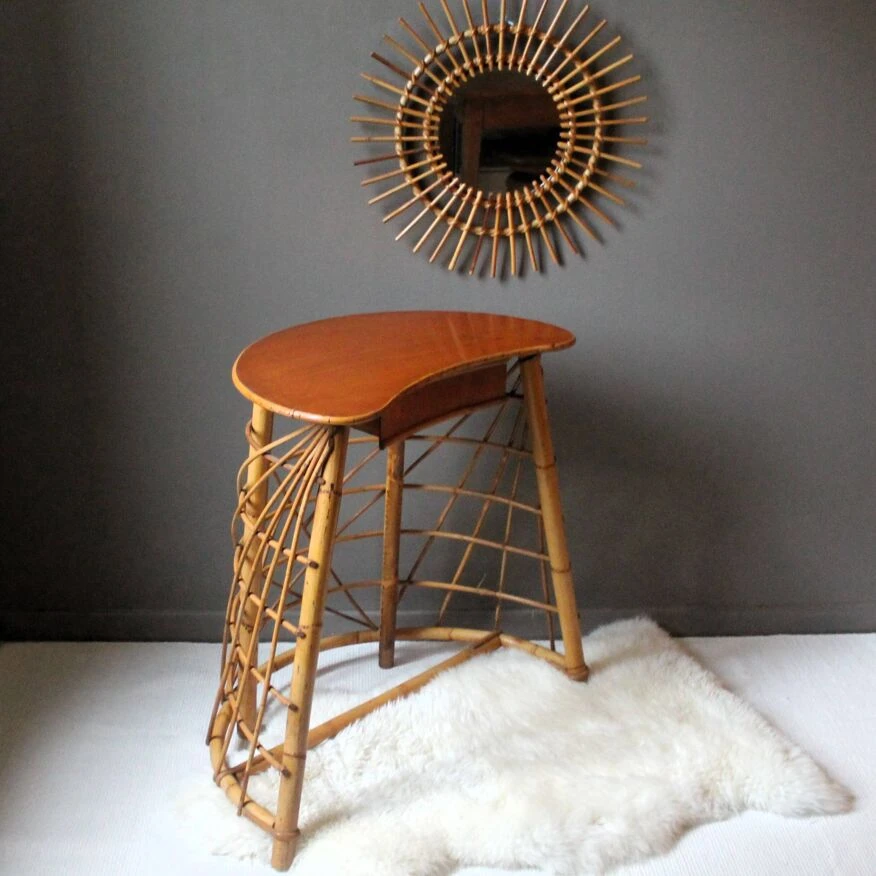 Vintage Rattan Dressing Table 5 Vintage Rattan Dressing Table - Image 3