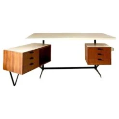 Vintage Office Desk, Osvaldo Borsani For Tecno, Italy 1960s -Room Fold Zone ad079ef4 a8c2 4e1b 9943 553a3e781415
