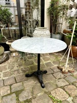 Dining Table In Gray Marble And Black Cast Iron ⌀ 90 Cm -Room Fold Zone b62e16d0 9192 4235 bed8 a8d75672cc54