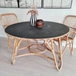 Old Rattan Table - Round Top With Tripod Base -Room Fold Zone b8abf2d6 feb3 434e a40b 2e1ff4341899