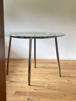 Vintage Ikea Glass Chrome Dining Table -Room Fold Zone be6f3def 79cf 493c 98d4 871a546d1554