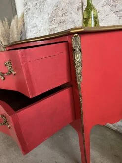 Curved Poppy Red Chest Of Drawers