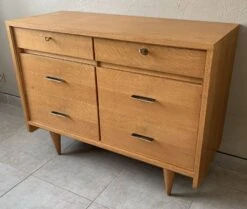 Large Vintage 6-drawer Chest Of Drawers From The 50s In Oak. -Room Fold Zone c17aa03f db6e 44ca 9596 0d5982f5b266