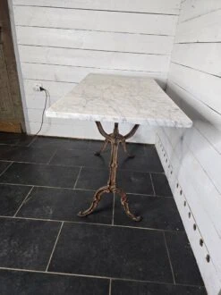 Old Bistro Table With Marble Top, 119cm L -Room Fold Zone c3ea03de 26c5 4cfc aea7 46bb5cac7f89
