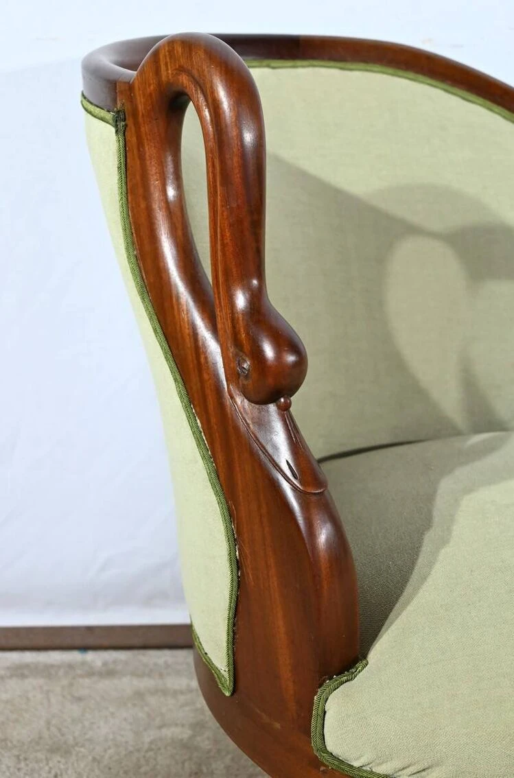 Small Mahogany Backsplash Daybed, Return From Egypt Style – Early 20th Century 22 Small Mahogany Backsplash Daybed, Return From Egypt Style – Early 20th Century - Image 20