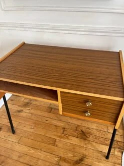 Formica Wood And Metal Desk From The 60s