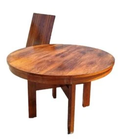 Round Dining Table -Aurora Izegem Model 4001 Belgium Scandinavian In Rio Rosewood + Extension -Room Fold Zone ca93ae52 f74e 41cf 85a9 de70b6c139f2