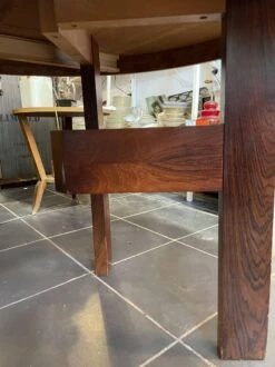 Round Dining Table -Aurora Izegem Model 4001 Belgium Scandinavian In Rio Rosewood + Extension -Room Fold Zone cd55927f 79f4 46ba bda7 50deee692f90