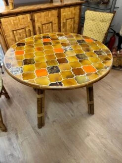 Vintage Rattan And Ceramic Dining Table -Room Fold Zone ce3f3628 6ad2 4aa8 9ada 3d5e03aaadb9
