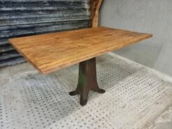 Old Table Dining Table Cast Iron With Beech Wood 80x135 Cm -Room Fold Zone d0937ce6 d61b 49ba add1 cd09b6e70f9f