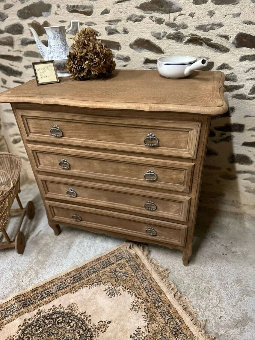Old Chest Of Drawers In Raw Wood 11 Old Chest Of Drawers In Raw Wood - Image 9