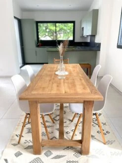 Vintage Brutalist Solid Wood Farm Table -Room Fold Zone d62c0335 6876 40f9 a608 3c6679884fe1