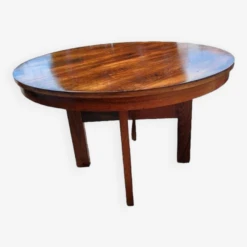 Round Dining Table -Aurora Izegem Model 4001 Belgium Scandinavian In Rio Rosewood + Extension -Room Fold Zone d655dd94 2a1d 40c5 a71b 2a98da402baf