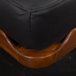 Danish Mid-century Teak Daybed In Black Leather, 1960s -Room Fold Zone d76e8607 5c9c 4661 9c3b 61a36850972f