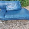 Nicoletti Home Leather Chaise Longue And Footrest Made In Italy Royal Blue