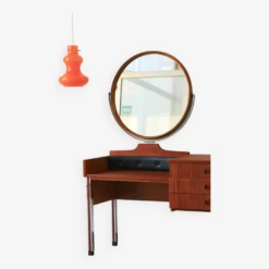 Dressing Table - Large Round Mirror - 1960s -Room Fold Zone dc4f52be 58e0 4334 b622 291923045895