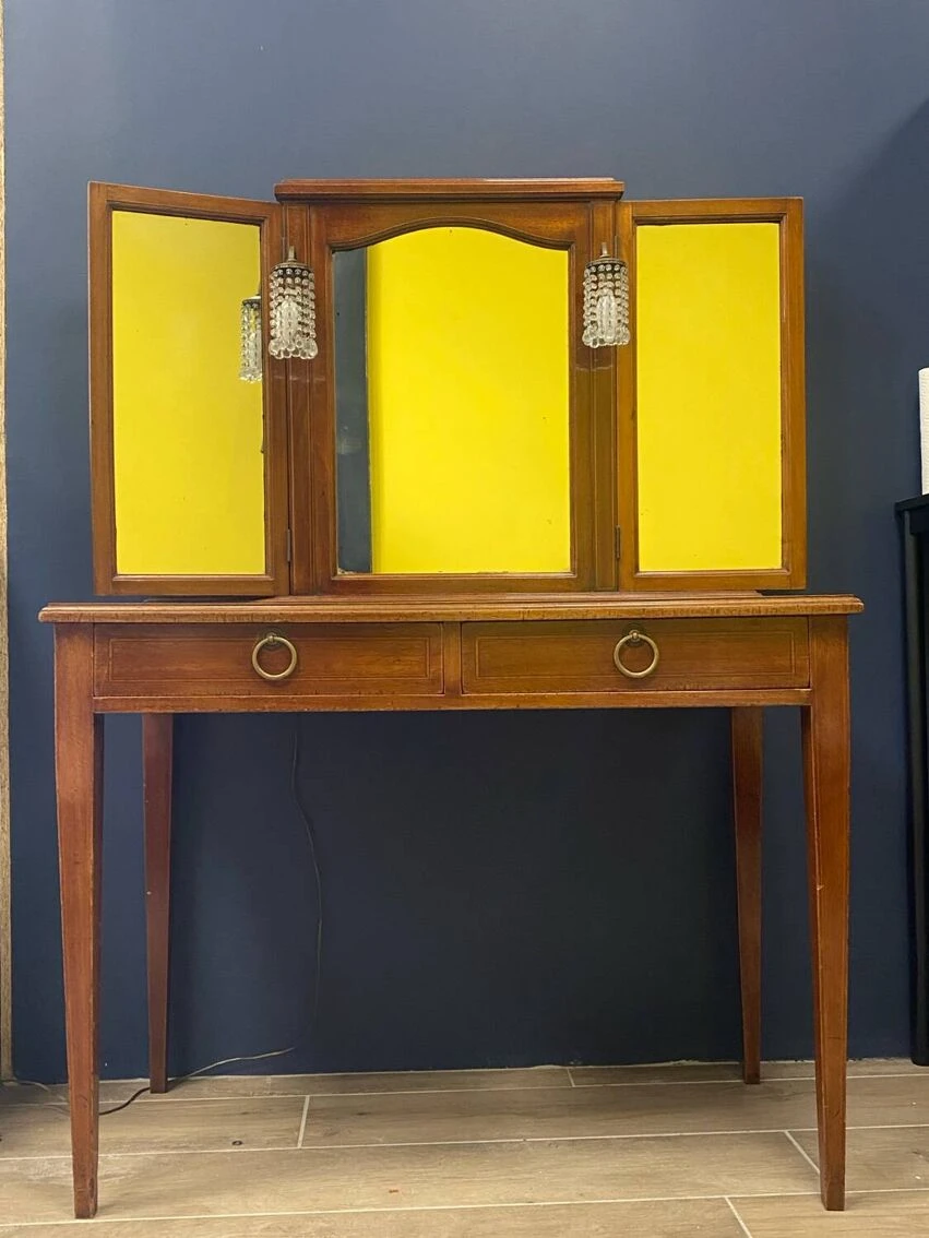 Dressing Table, Triptych Mirror And Tassel Lamps 9 Dressing Table, Triptych Mirror And Tassel Lamps - Image 7