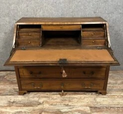 Louis XV Period Scriban Chest Of Drawers In Walnut, Burl And Marquetry Fillets Circa 1750 -Room Fold Zone de0666d0 fcc1 41af 8304 0e4bc3913c12