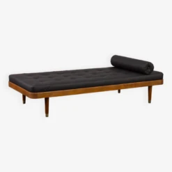 Danish Horsens Daybed In Black Leather And Teak, Denmark 1960s -Room Fold Zone e0a508ae ffae 4a16 a01b d60d75046eee