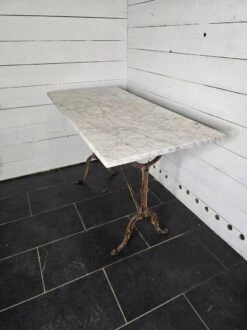 Old Bistro Table With Marble Top, 119cm L -Room Fold Zone e6cc6146 fedc 4005 a8b8 12a4504bf3d3