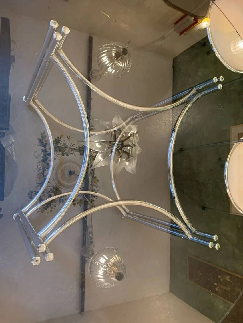 Chrome And Glass Table And Chairs Set 8 Chrome And Glass Table And Chairs Set - Image 6