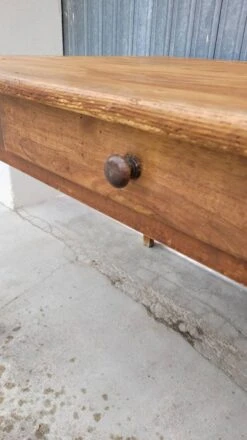 Old Rustic Farm Table, One Drawer -1m25 -Room Fold Zone eb12ec93 ad95 4f66 b535 d3353fe66ee5