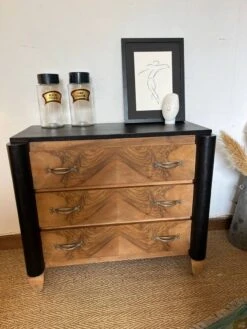 Art Deco Chest Of Drawers In Wood And Vintage Olive Veneer -Room Fold Zone ec2e5892 88e5 4f45 b11d 33c05ee71c78