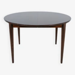 Mid-Century Round Rosewood Dining Table By Henry Rosengren Hansen For Brande Mobel Industry, 1960s -Room Fold Zone ef45d487 0e73 4741 a259 eea7a6851f5d