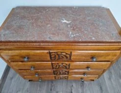 Art Deco Chest Of Drawers, Marble Top, Old Vintage Furniture -Room Fold Zone f1a152b2 42df 4454 8ab9 b5d474ef5427