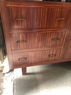 Old Large Formica Imitation Wood Chest Of Drawers 3 Drawers + 2 Vintage Boxes #a744 -Room Fold Zone f24658d6 d68d 4906 8333 f90c640a030d