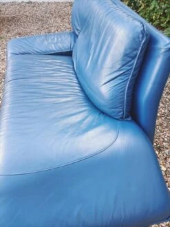 Nicoletti Home Leather Chaise Longue And Footrest Made In Italy Royal Blue -Room Fold Zone f26744e3 337b 4f94 93ac d86f171cf8eb