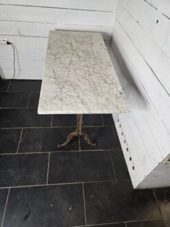 Old Bistro Table With Marble Top, 119cm L -Room Fold Zone f6d32a47 48c7 43d1 af01 3d084ee73748