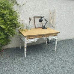 Large Vintage Desk - 70's Bohemian Desk -Room Fold Zone f702a710 25ab 4a5a 8761 b4ae4f7c9e59