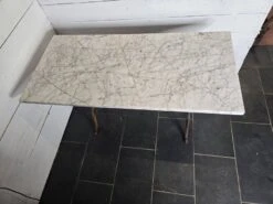 Old Bistro Table With Marble Top, 119cm L -Room Fold Zone f7f73c7f db0c 4dc7 8051 cbd23aedaf5e