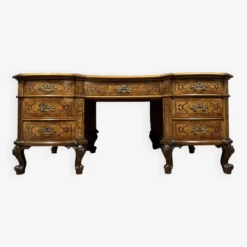 Curved Louis XV Baroque Venetian Style Center Desk In Marquetry Circa 1880-1900 -Room Fold Zone fa5e5d65 f76d 4fbe 8f1b 911a4cc4bf29